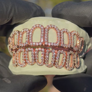 Iced VVS Moissanite Open Face Grillz