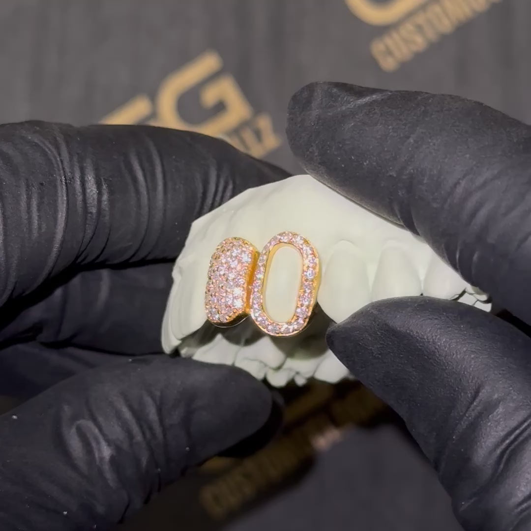 Iced Open Face Double Cap Grillz