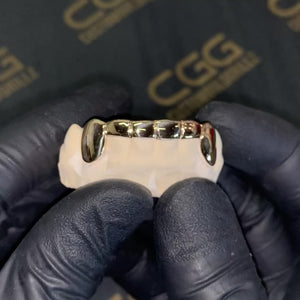 Solid Gold 6 Teeth with Connecting Bridge Grillz Bar