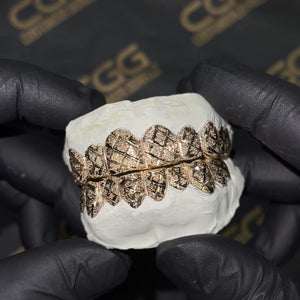 Solid Gold Diamond Cut with Diamond Dust Grillz