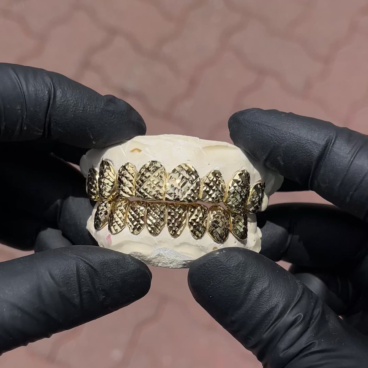Solid Gold Diamond Cut Grillz