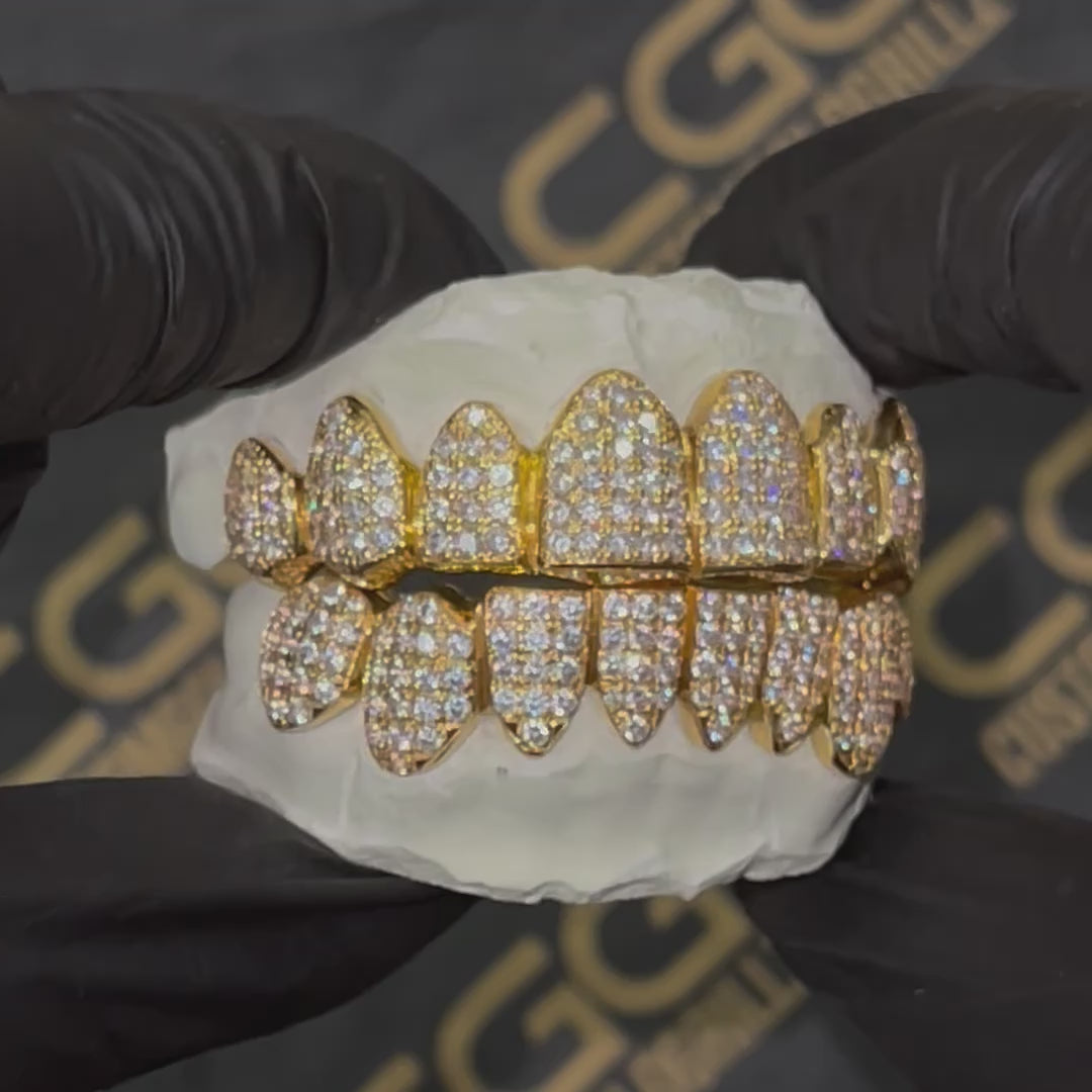 Solid Gold Natural Diamond Grillz