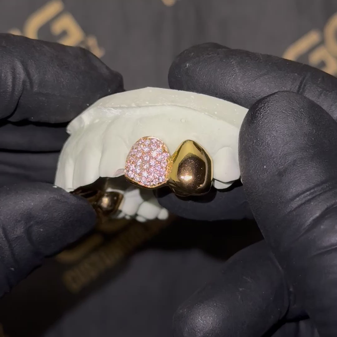 Solid and Iced Top Double Cap Grillz