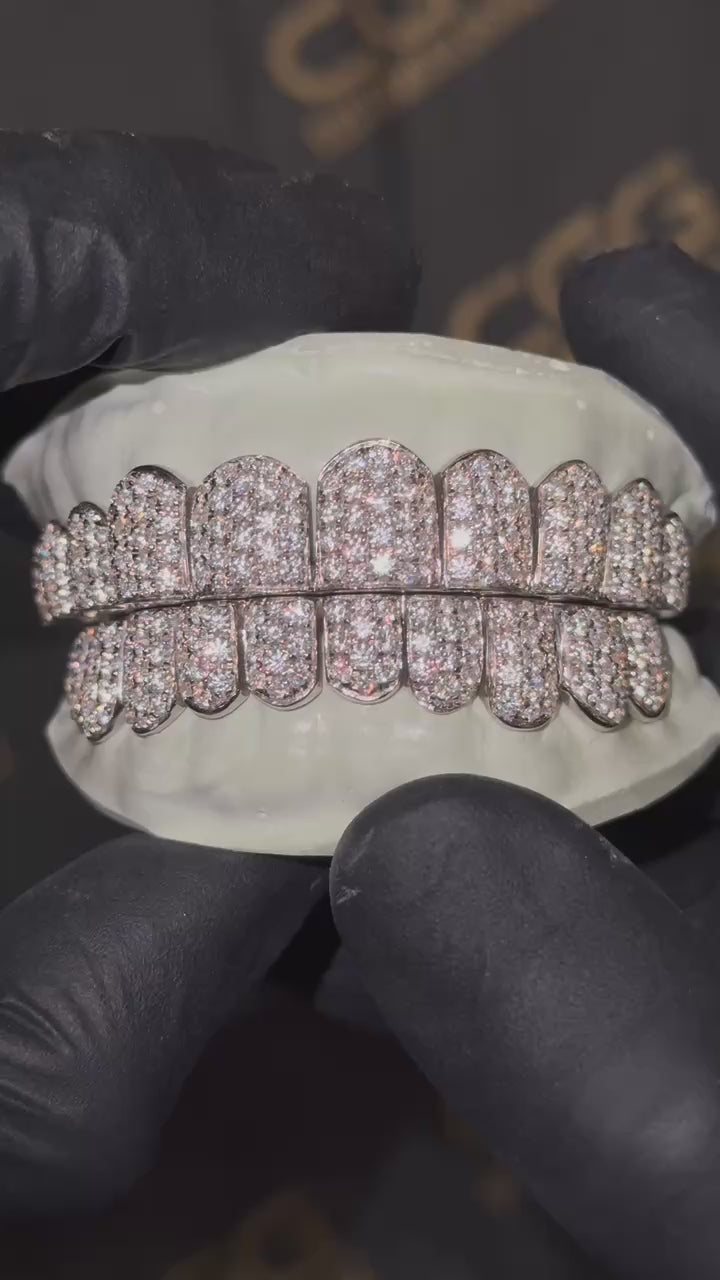 Iced Flush Tips VVS Moissanite (Zig Zag Setting)
