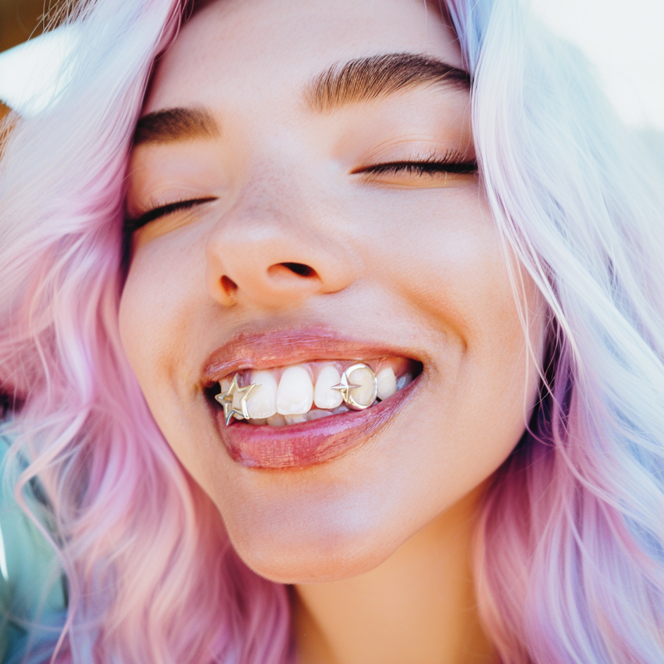 Star Outline Open Face Grillz