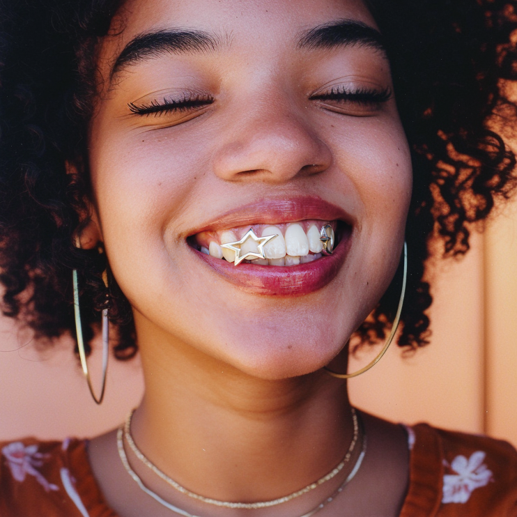 Star Outline Open Face Grillz