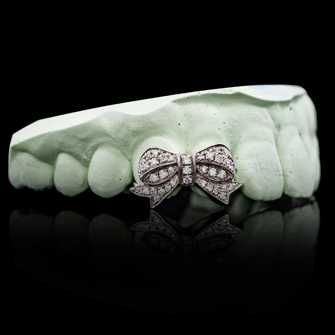 Iced Bow Double Cap Grillz