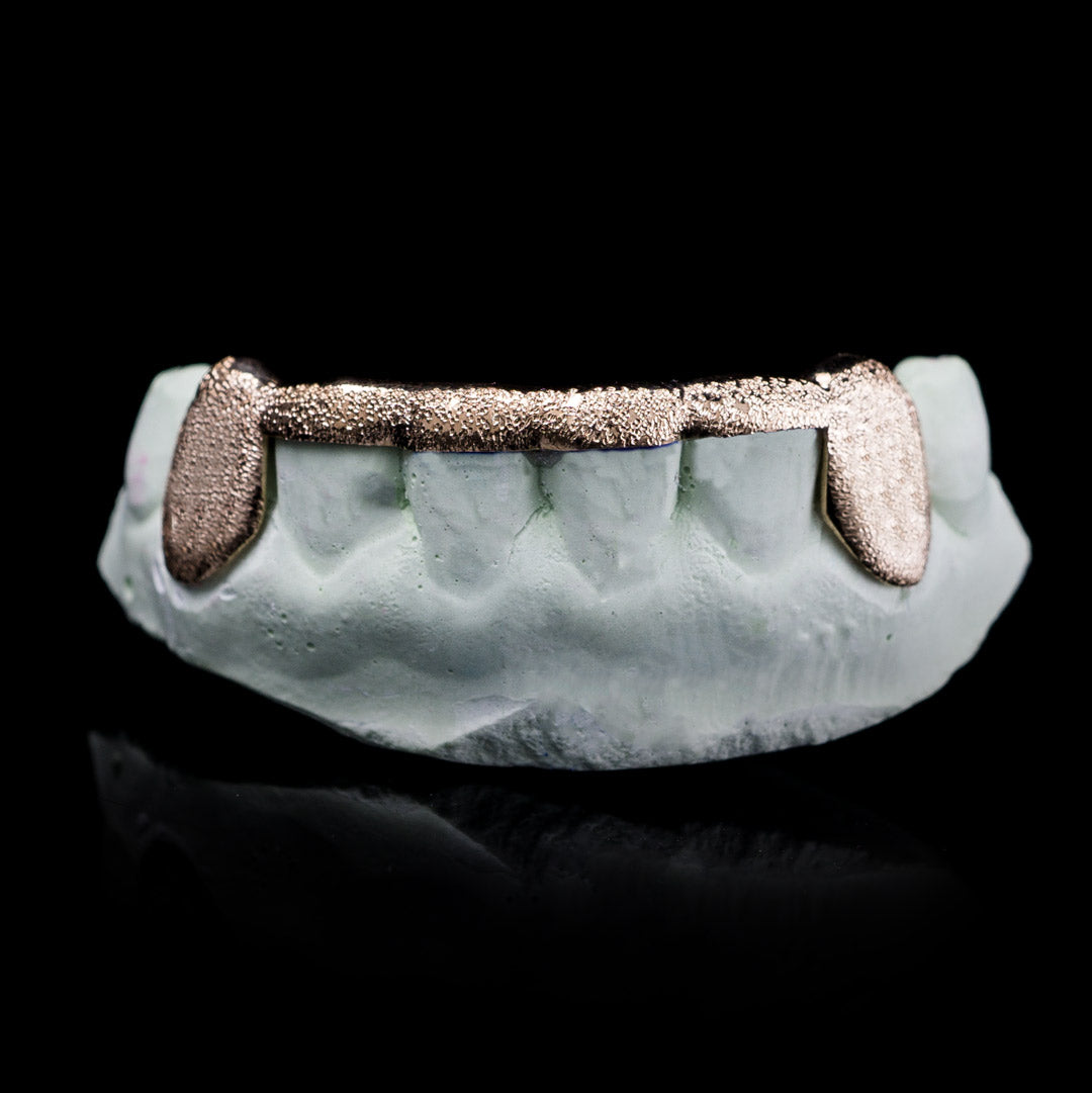 10k Solid Gold Diamond Dust Connecting Bridge Grillz