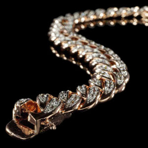 13mm Diamond Cuban Chain in Rose Gold