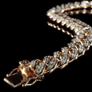 13mm Diamond Cuban Chain in Rose Gold