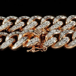 13mm Diamond Cuban Chain in Rose Gold