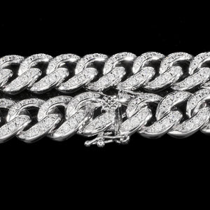 13mm Diamond Cuban Chain in White Gold