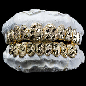 Solid Gold Nugget Cut Grillz