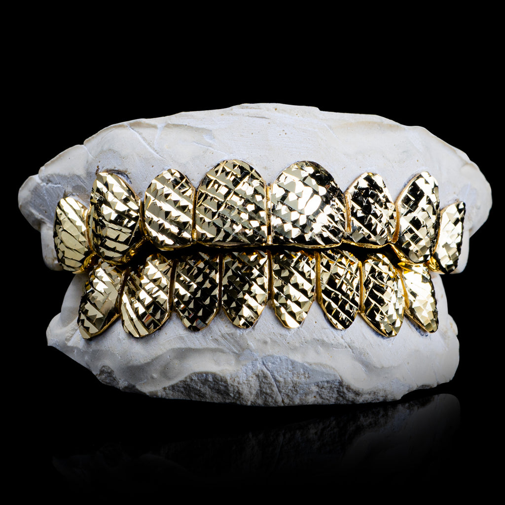 Buy Solid Gold Diamond Cut Grillz Custom Gold Grillz