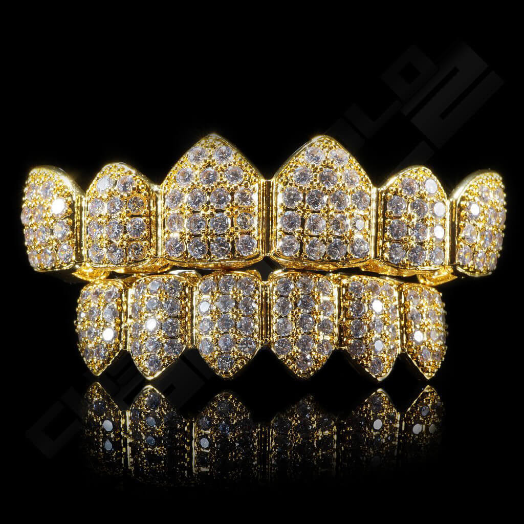 Gold Plated CZ Cluster Premium Grillz Instantly-Made Main