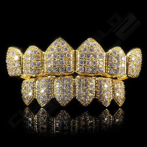 Gold Plated CZ Cluster Premium Grillz Instantly-Made Main