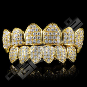Gold Plated Fanged CZ Cluster Premium Grillz Instantly-Made Main