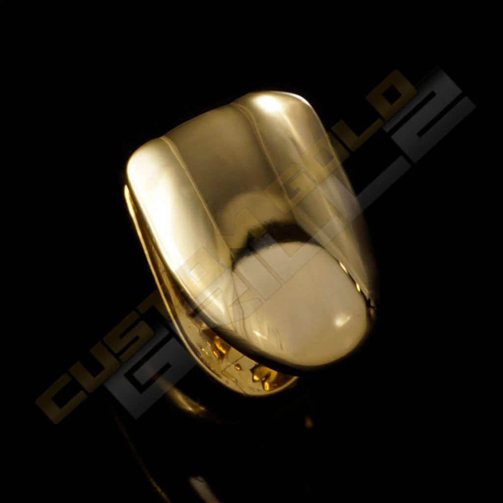Gold Plated Single Bottom Tooth Grill Instantly-Made Bottom Side View