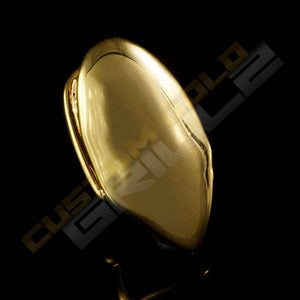 Gold Plated Single Top Fang Tooth Grill Instantly-Made Top Side View