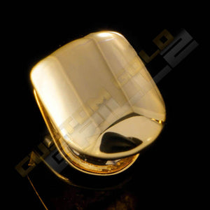 Gold Plated Single Top Tooth Grill Instantly-Made Top Side View