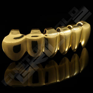 Gold Plated Vampire Fang Grillz Instantly-Made Bottom Side View