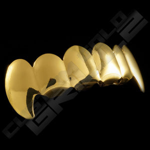 Gold Plated Vampire Fang Grillz Instantly-Made Top Side View