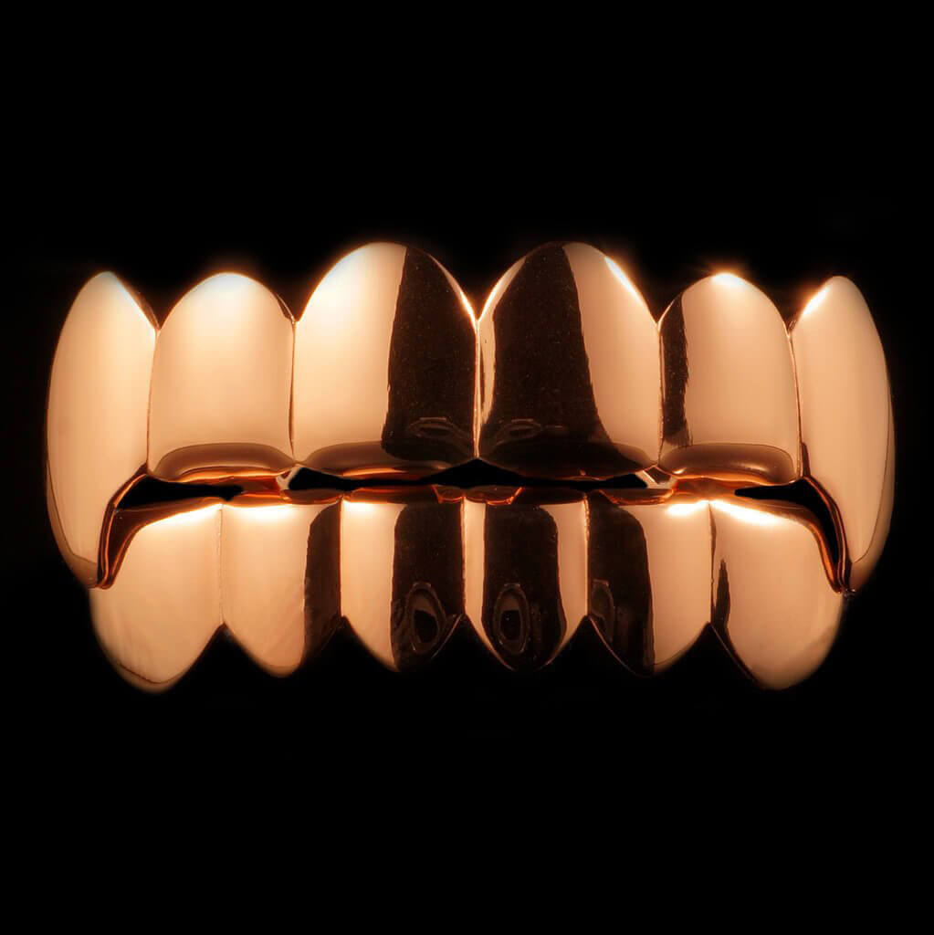 Rose Gold Plated Vampire Fang Grillz Instantly-Made Main