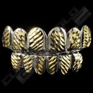 Silver Plated Gold Diamond Cut Grillz Instantly-Made Main