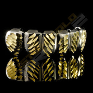 Silver Plated Gold Diamond Cut Grillz Instantly-Made Bottom Side View