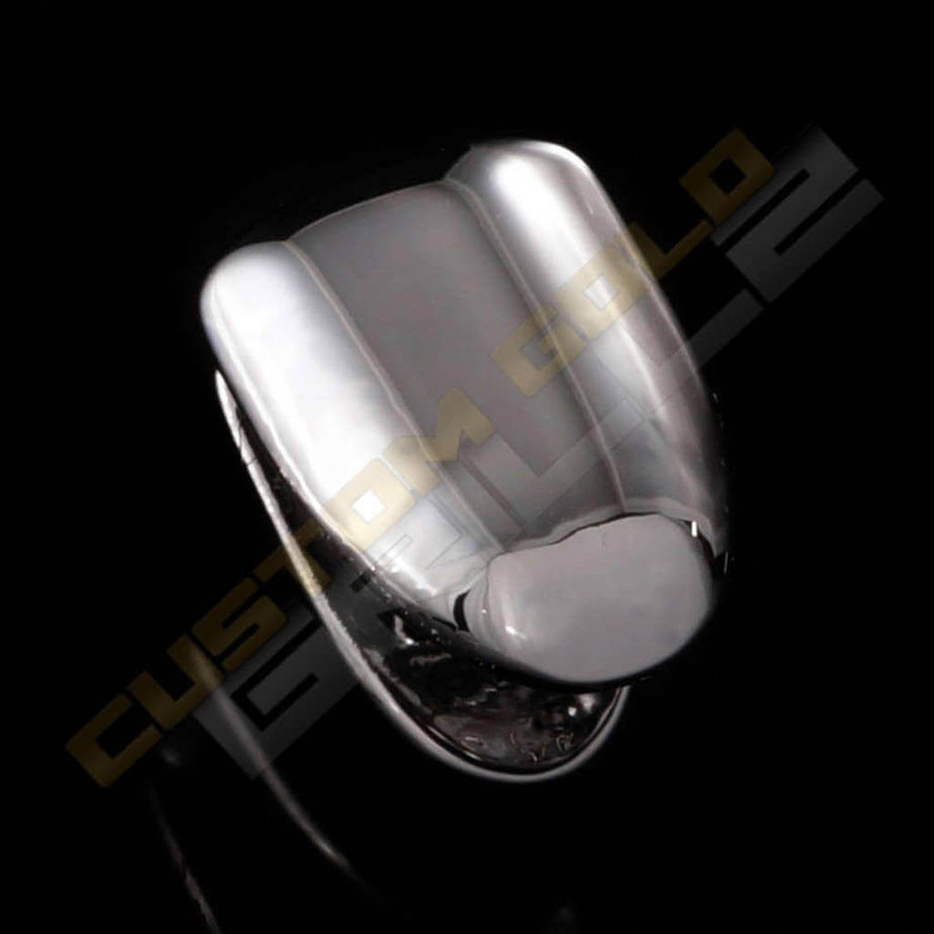 Silver Plated Single Bottom Tooth Grill Instantly-Made Bottom Side View