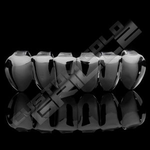 Silver Plated Vampire Fangs Grillz Instantly-Made Bottom Front