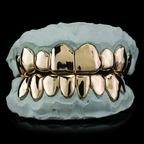 Gold Teeth Gold Grills For Teeth Canjoyn 18K Gold Plated 8-Tooth