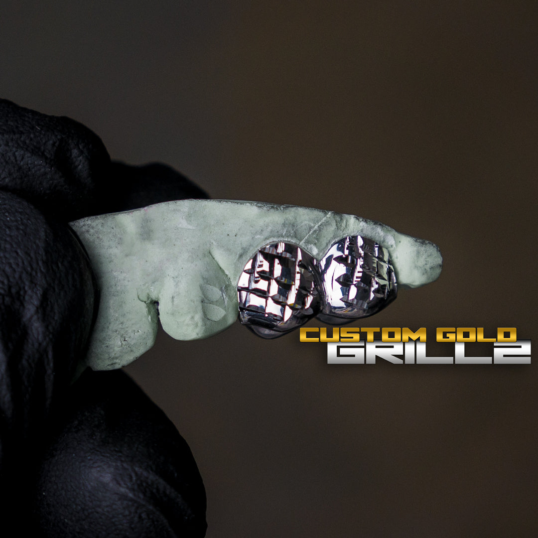 SOLID GOLD DOUBLE CAP TOOTH GRILLZ