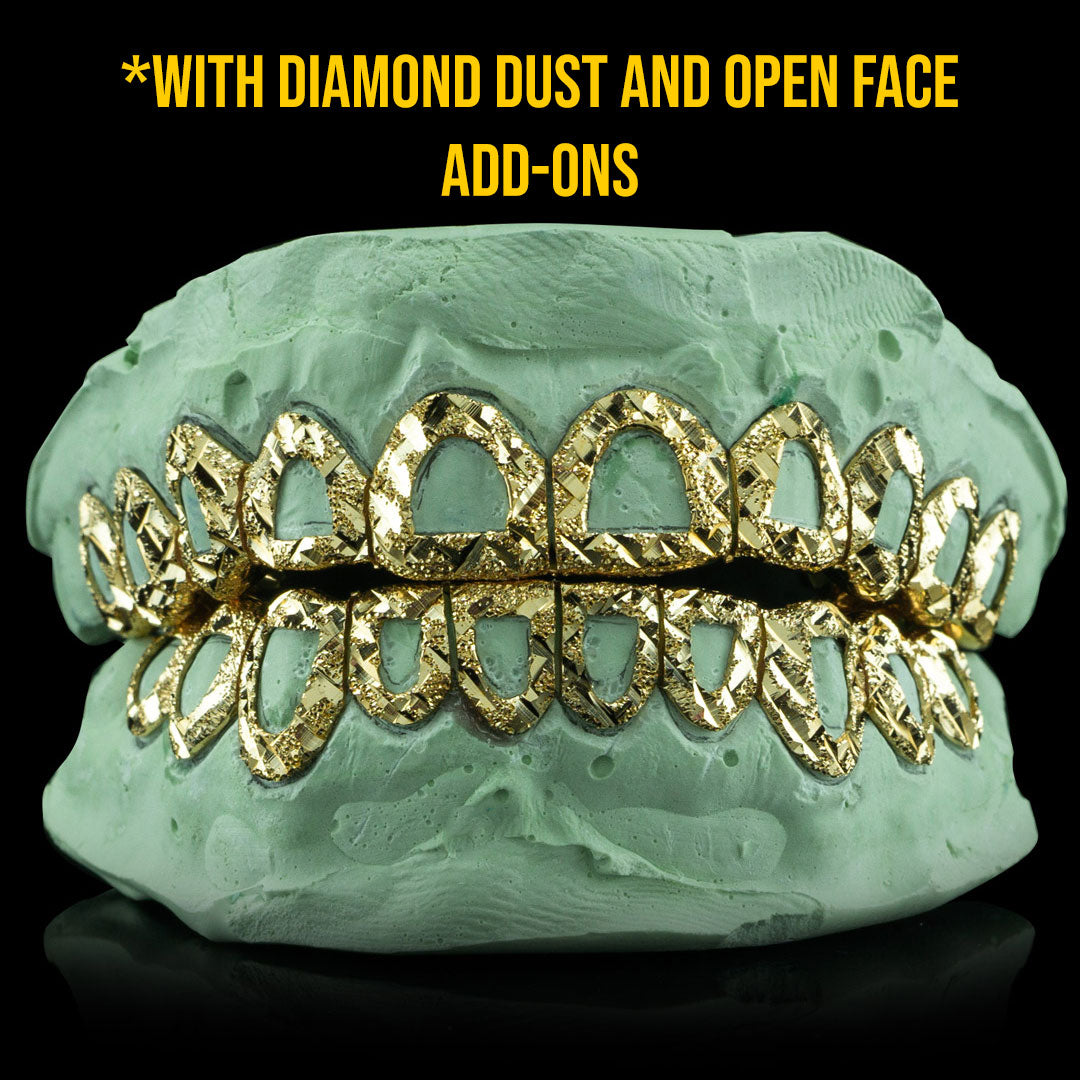Solid Gold Diamond Cut Grillz