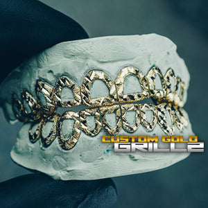 Solid Gold Diamond Cut with Diamond Dust Grillz