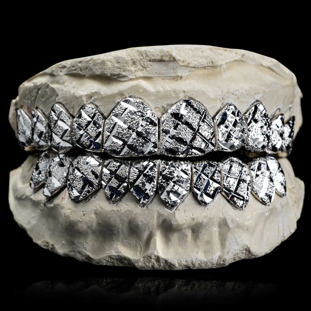 Solid .925 Sterling Silver Diamond Cut with Diamond Dust Grillz