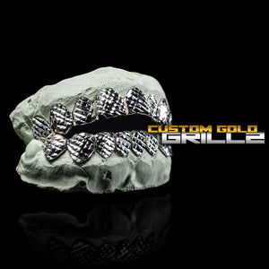 Solid .925 Sterling Silver Diamond Cut Grillz
