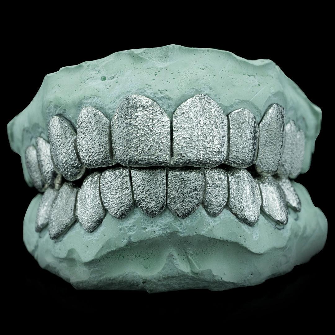 Solid .925 Sterling Silver Diamond Dust Grillz