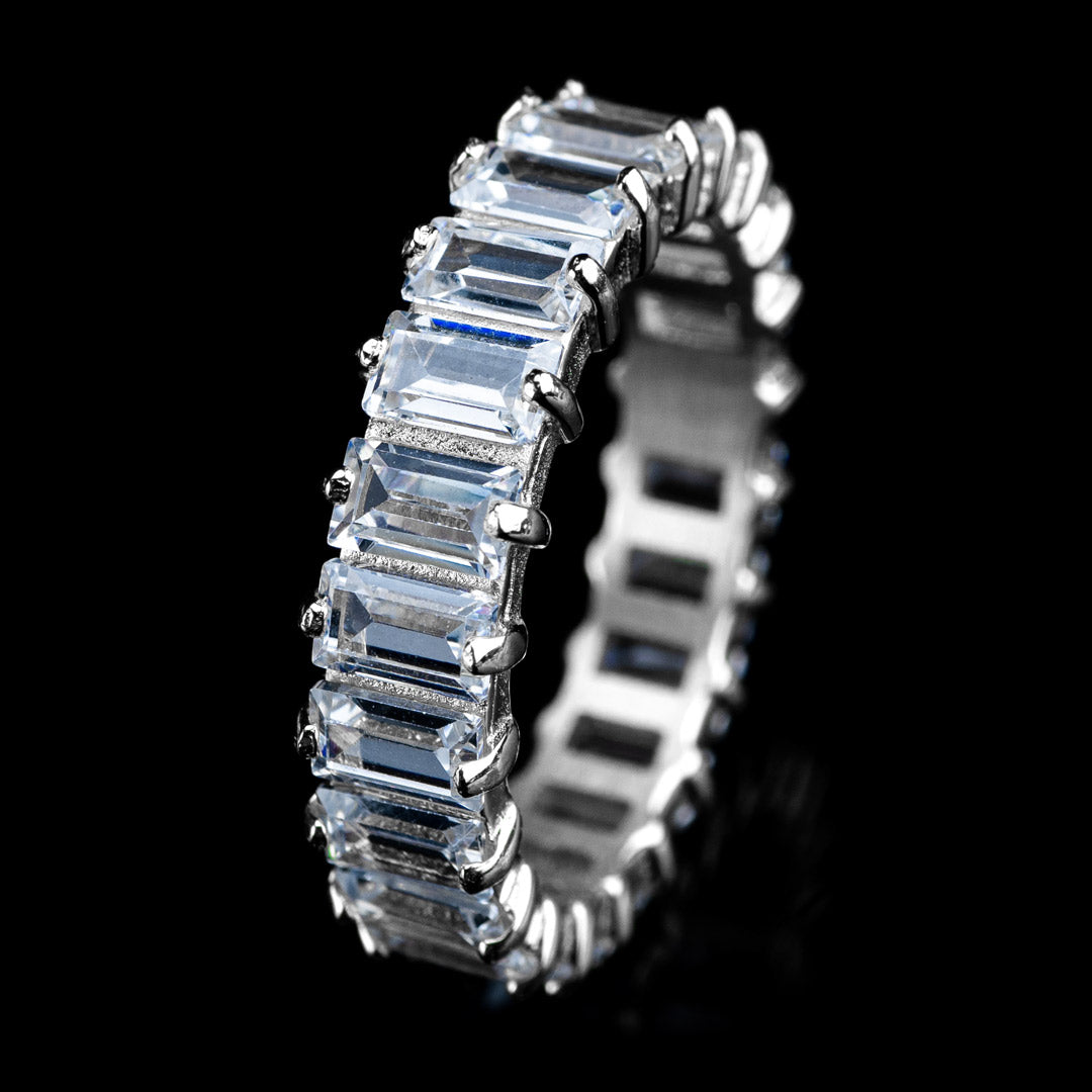 Diamond Baguette Cut Eternity Ring in White Gold