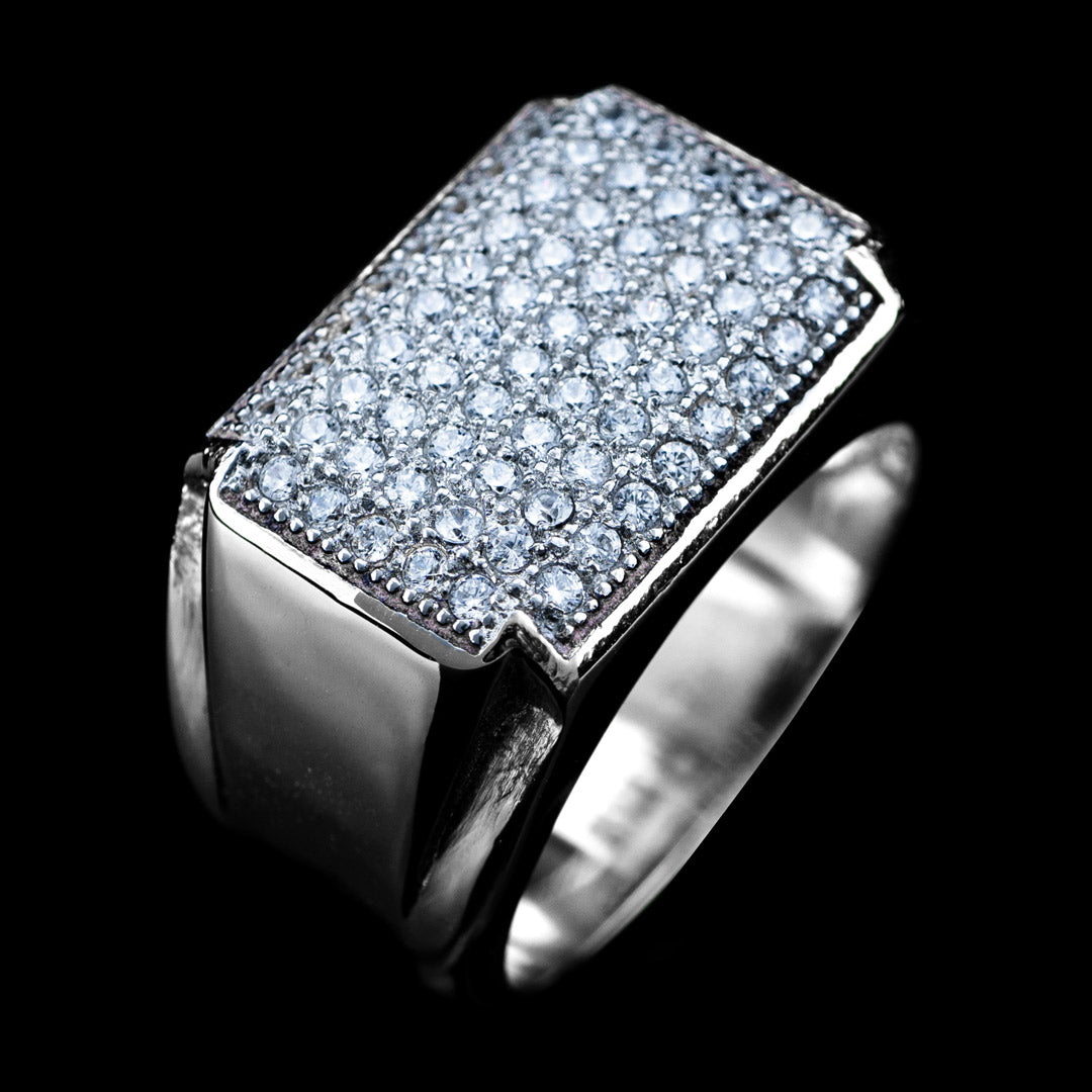 Diamond Rectangle Ring in White Gold