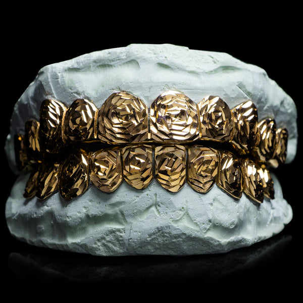 Buy Solid Gold Rose Cut Grillz Custom Gold Grillz
