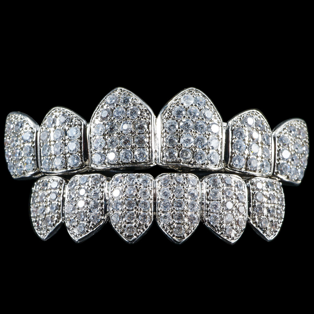 Custom White Gold Grillz: Premade Icy Glamour & Personalized Fit