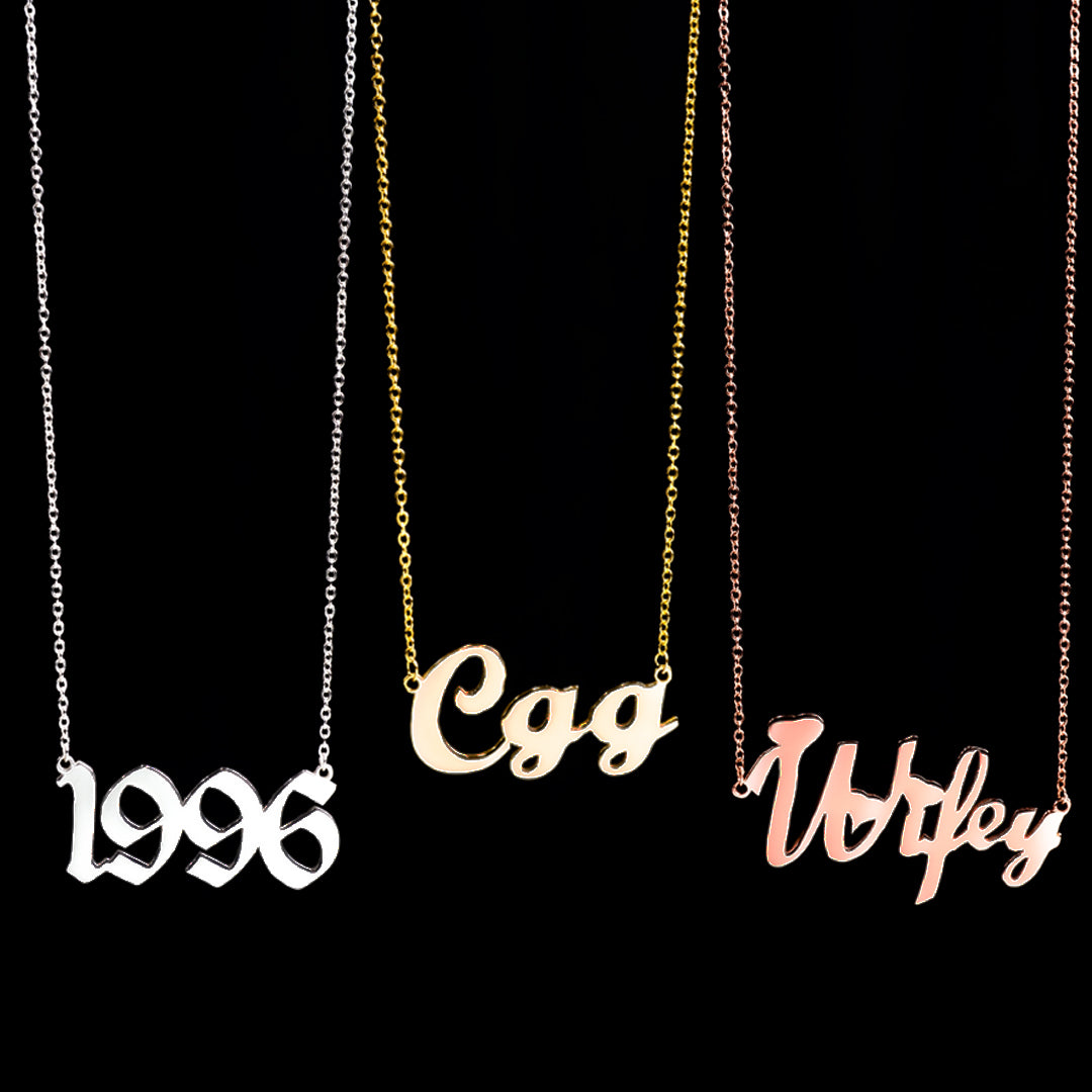 Custom Stainless Steel Script Nameplate Letter Pendant