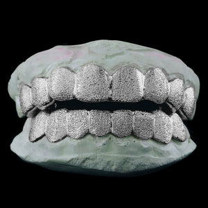 Solid .925 Sterling Silver Diamond Dust Grillz