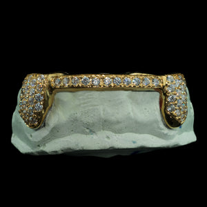 Solid Iced 6 Teeth Connecting Bridge Grillz Bar