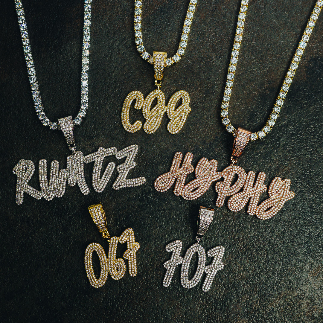 Custom Iced Freestyle Letter Pendant