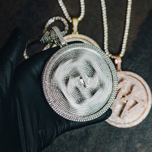 Custom Iced Spinning Letter Pendant