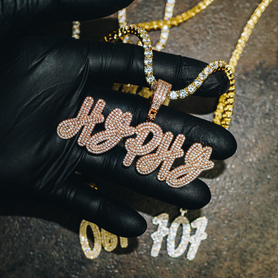 Custom Iced Freestyle Letter Pendant