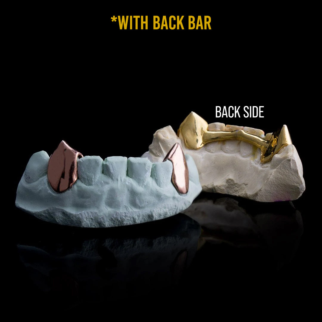 Solid Gold Diamond Dust 6 Teeth Connecting Bridge Grillz Bar